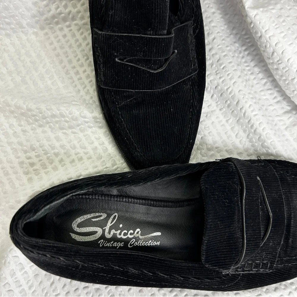 Sbicca 9 Women’s Corduroy Black Loafers EUC - Picture 4 of 8